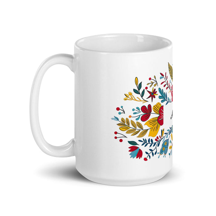 Amaia Exclusive Name Art Piece Home Office Work Coffee Mug Mexican Spanish Pride Gift Cup One - Of - A - Kind Calligraphy White Glossy Mug | A16 - Mexicada