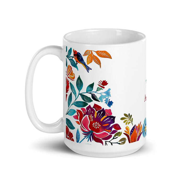 Amaia Exclusive Name Art Piece Home Office Work Coffee Mug Mexican Spanish Pride Gift Cup One-Of-A-Kind Calligraphy White Glossy Mug | A17 Mexicada