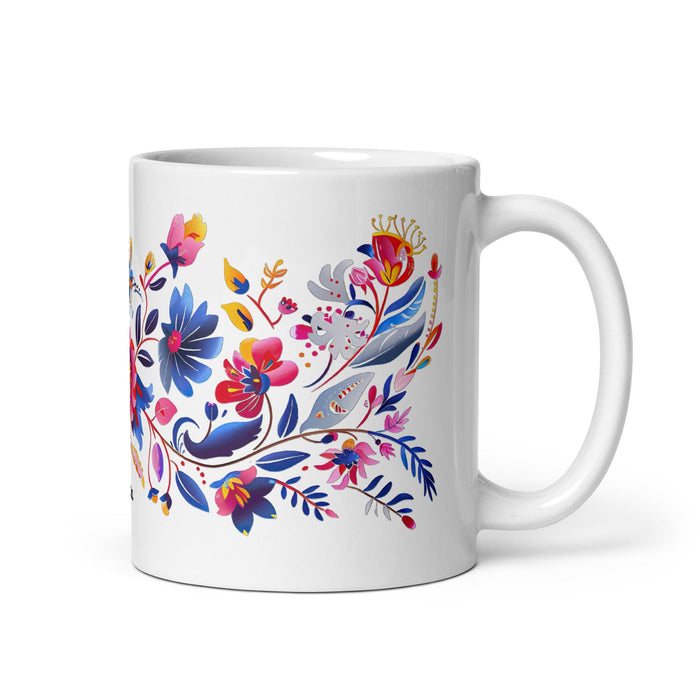 Amaia Exclusive Name Art Piece Home Office Work Coffee Mug Mexican Spanish Pride Gift Cup One - Of - A - Kind Calligraphy White Glossy Mug | A19 - Mexicada