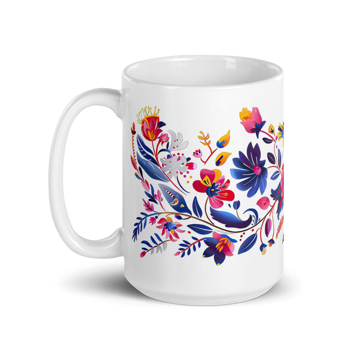 Amaia Exclusive Name Art Piece Home Office Work Coffee Mug Mexican Spanish Pride Gift Cup One - Of - A - Kind Calligraphy White Glossy Mug | A19 - Mexicada