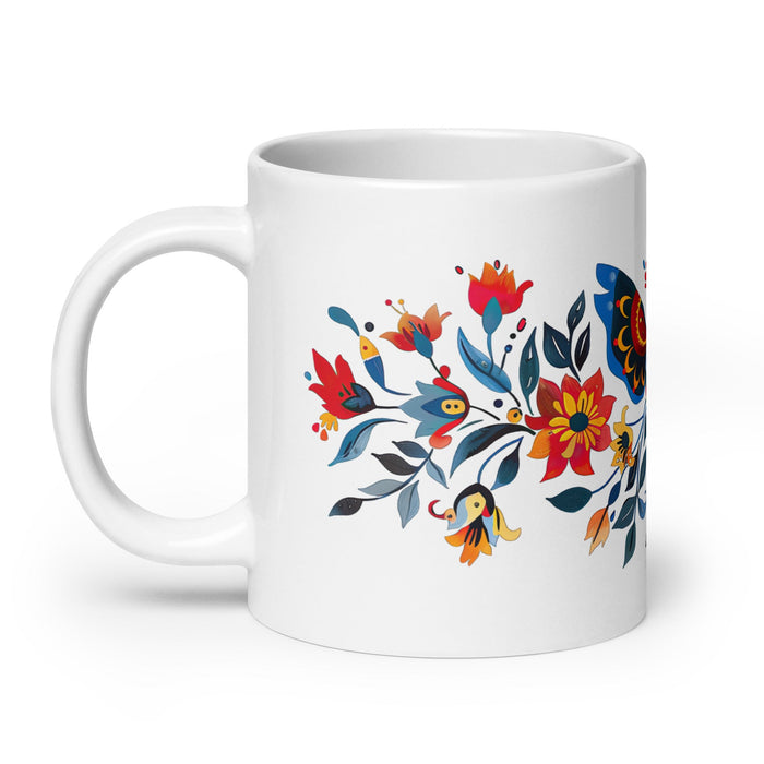 Amaia Exclusive Name Art Piece Home Office Work Coffee Mug Mexican Spanish Pride Gift Cup One - Of - A - Kind Calligraphy White Glossy Mug | A2 - Mexicada