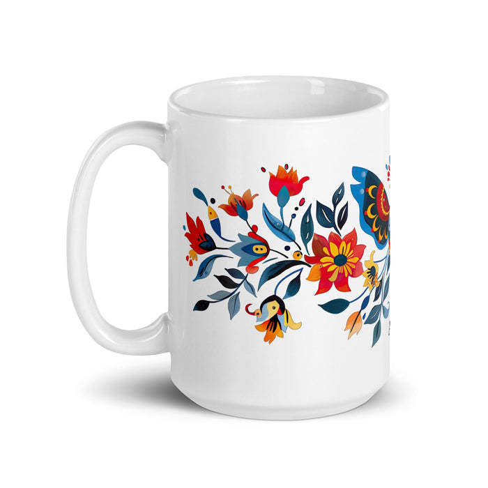 Amaia Exclusive Name Art Piece Home Office Work Coffee Mug Mexican Spanish Pride Gift Cup One - Of - A - Kind Calligraphy White Glossy Mug | A2 - Mexicada