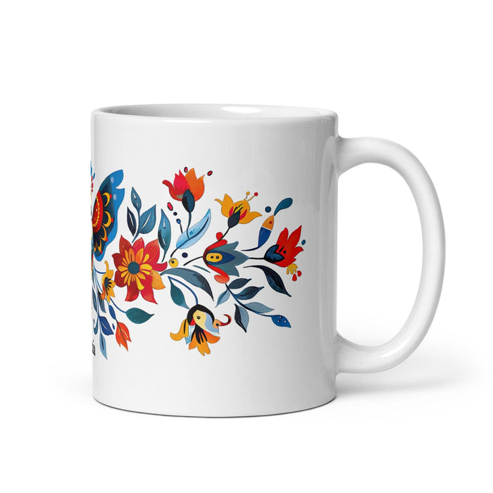 Amaia Exclusive Name Art Piece Home Office Work Coffee Mug Mexican Spanish Pride Gift Cup One-Of-A-Kind Calligraphy White Glossy Mug | A2 Mexicada 11 oz