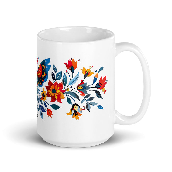 Amaia Exclusive Name Art Piece Home Office Work Coffee Mug Mexican Spanish Pride Gift Cup One-Of-A-Kind Calligraphy White Glossy Mug | A2 Mexicada 15 oz