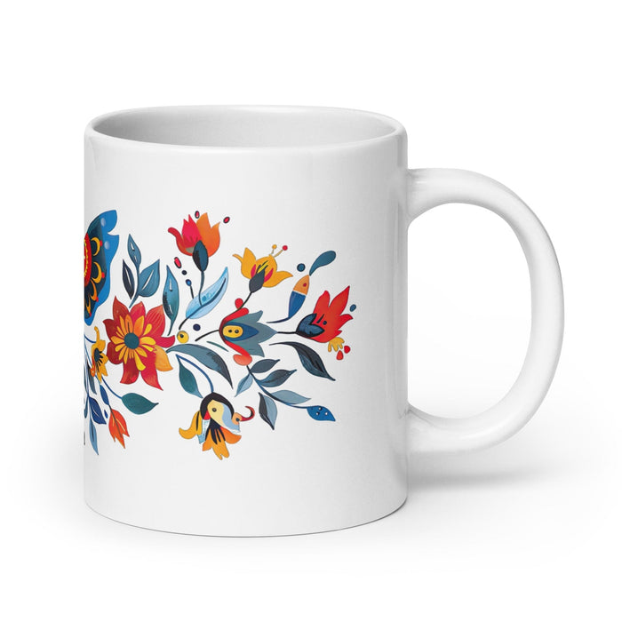 Amaia Exclusive Name Art Piece Home Office Work Coffee Mug Mexican Spanish Pride Gift Cup One-Of-A-Kind Calligraphy White Glossy Mug | A2 Mexicada 20 oz