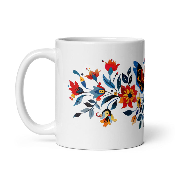 Amaia Exclusive Name Art Piece Home Office Work Coffee Mug Mexican Spanish Pride Gift Cup One-Of-A-Kind Calligraphy White Glossy Mug | A2 Mexicada