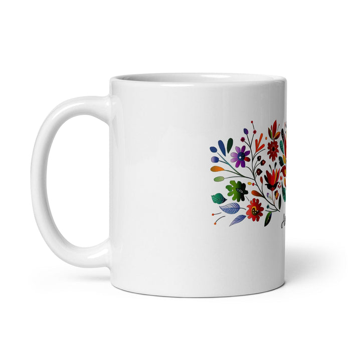 Amaia Exclusive Name Art Piece Home Office Work Coffee Mug Mexican Spanish Pride Gift Cup One-Of-A-Kind Calligraphy White Glossy Mug | A20 Mexicada