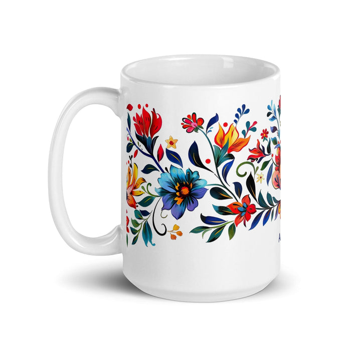 Amaia Exclusive Name Art Piece Home Office Work Coffee Mug Mexican Spanish Pride Gift Cup One-Of-A-Kind Calligraphy White Glossy Mug | A22 Mexicada