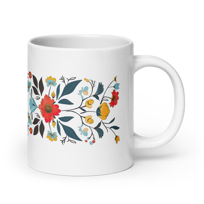 Amaia Exclusive Name Art Piece Home Office Work Coffee Mug Mexican Spanish Pride Gift Cup One-Of-A-Kind Calligraphy White Glossy Mug | A23 Mexicada 20 oz