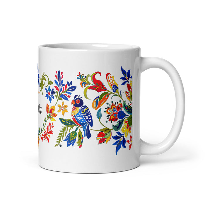 Amaia Exclusive Name Art Piece Home Office Work Coffee Mug Mexican Spanish Pride Gift Cup One - Of - A - Kind Calligraphy White Glossy Mug | A26 - Mexicada