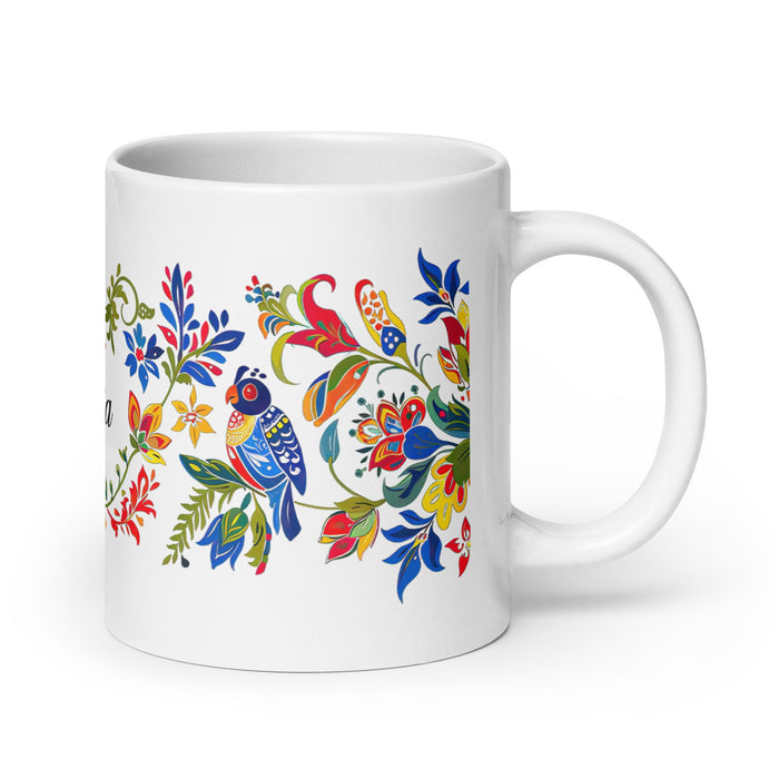 Amaia Exclusive Name Art Piece Home Office Work Coffee Mug Mexican Spanish Pride Gift Cup One - Of - A - Kind Calligraphy White Glossy Mug | A26 - Mexicada