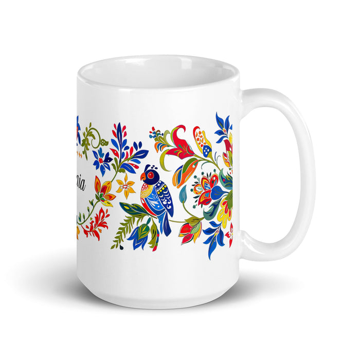 Amaia Exclusive Name Art Piece Home Office Work Coffee Mug Mexican Spanish Pride Gift Cup One - Of - A - Kind Calligraphy White Glossy Mug | A26 - Mexicada