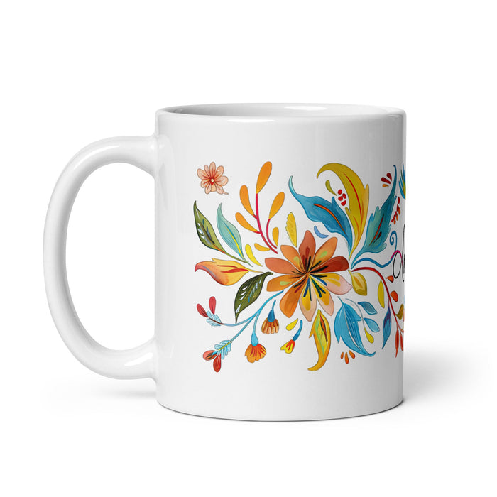 Amalia Exclusive Name Art Piece Home Office Work Coffee Mug Mexican Spanish Pride Gift Cup One - Of - A - Kind Calligraphy White Glossy Mug | A1 - Mexicada