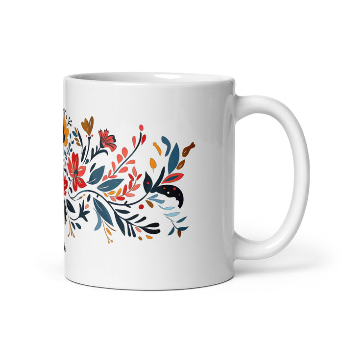 Amalia Exclusive Name Art Piece Home Office Work Coffee Mug Mexican Spanish Pride Gift Cup One - Of - A - Kind Calligraphy White Glossy Mug | A13 - Mexicada