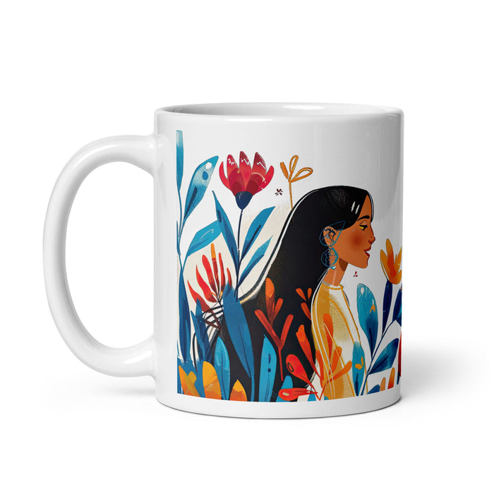 Amalia Exclusive Name Art Piece Home Office Work Coffee Mug Mexican Spanish Pride Gift Cup One - Of - A - Kind Calligraphy White Glossy Mug | A17 - Mexicada