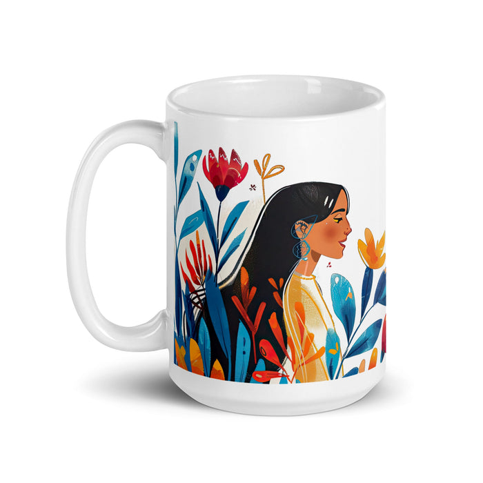 Amalia Exclusive Name Art Piece Home Office Work Coffee Mug Mexican Spanish Pride Gift Cup One - Of - A - Kind Calligraphy White Glossy Mug | A17 - Mexicada