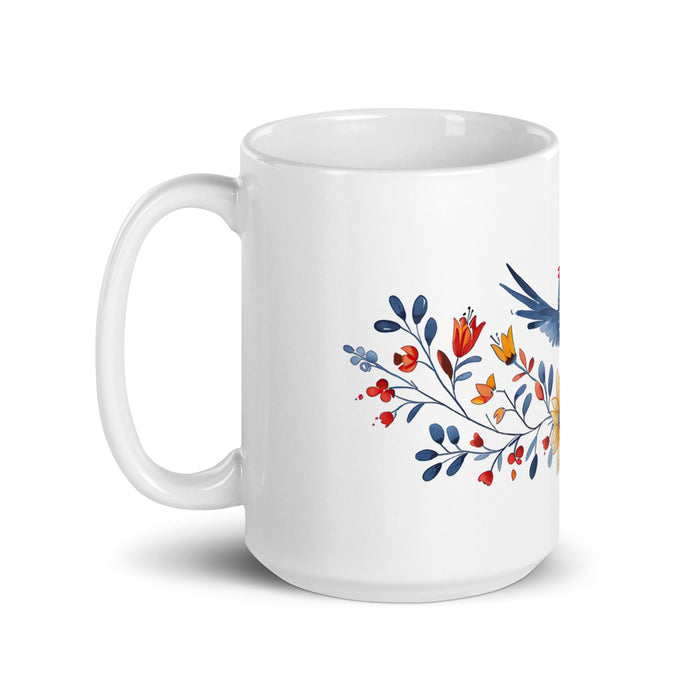 Amalia Exclusive Name Art Piece Home Office Work Coffee Mug Mexican Spanish Pride Gift Cup One - Of - A - Kind Calligraphy White Glossy Mug | A19 - Mexicada