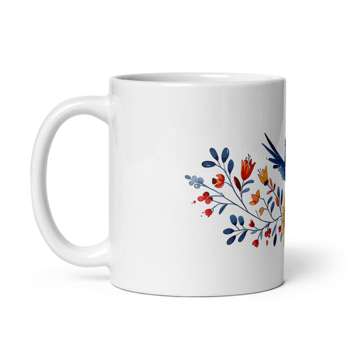 Amalia Exclusive Name Art Piece Home Office Work Coffee Mug Mexican Spanish Pride Gift Cup One - Of - A - Kind Calligraphy White Glossy Mug | A19 - Mexicada