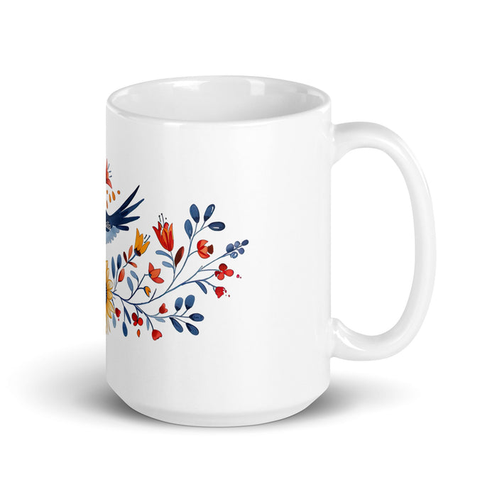 Amalia Exclusive Name Art Piece Home Office Work Coffee Mug Mexican Spanish Pride Gift Cup One - Of - A - Kind Calligraphy White Glossy Mug | A19 - Mexicada