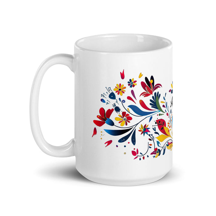 Amalia Exclusive Name Art Piece Home Office Work Coffee Mug Mexican Spanish Pride Gift Cup One - Of - A - Kind Calligraphy White Glossy Mug | A2 - Mexicada