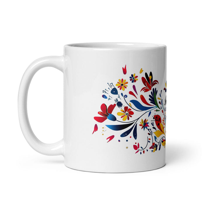 Amalia Exclusive Name Art Piece Home Office Work Coffee Mug Mexican Spanish Pride Gift Cup One-Of-A-Kind Calligraphy White Glossy Mug | A2 Mexicada