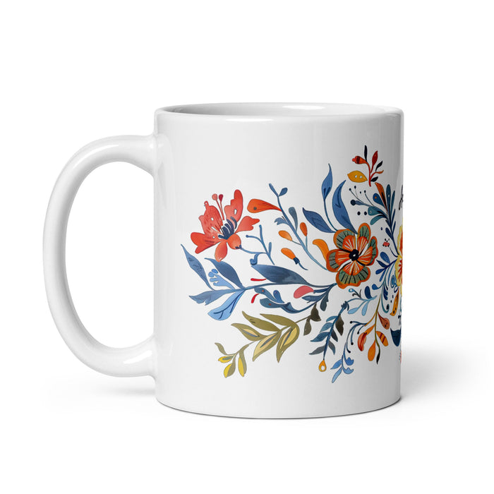 Amalia Exclusive Name Art Piece Home Office Work Coffee Mug Mexican Spanish Pride Gift Cup One - Of - A - Kind Calligraphy White Glossy Mug | A20 - Mexicada