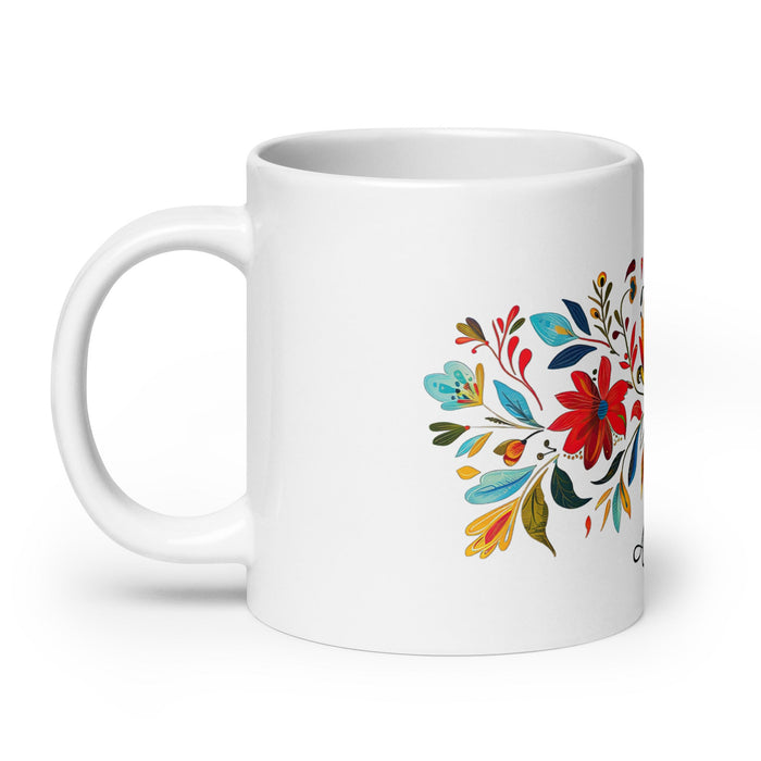 Amalia Exclusive Name Art Piece Home Office Work Coffee Mug Mexican Spanish Pride Gift Cup One - Of - A - Kind Calligraphy White Glossy Mug | A21 - Mexicada