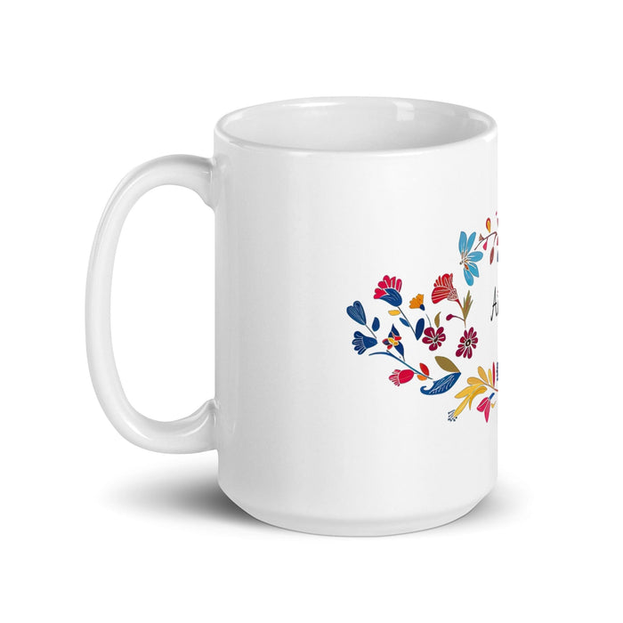 Amalia Exclusive Name Art Piece Home Office Work Coffee Mug Mexican Spanish Pride Gift Cup One-Of-A-Kind Calligraphy White Glossy Mug | A23 Mexicada