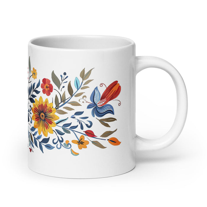 Amalia Exclusive Name Art Piece Home Office Work Coffee Mug Mexican Spanish Pride Gift Cup One - Of - A - Kind Calligraphy White Glossy Mug | A26 - Mexicada