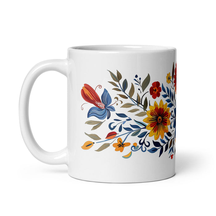 Amalia Exclusive Name Art Piece Home Office Work Coffee Mug Mexican Spanish Pride Gift Cup One - Of - A - Kind Calligraphy White Glossy Mug | A26 - Mexicada