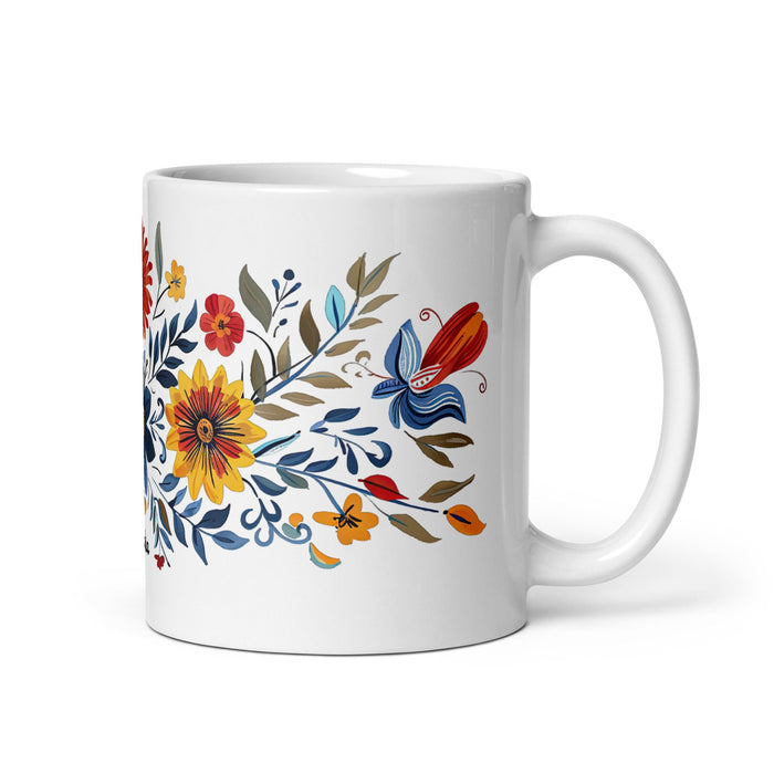 Amalia Exclusive Name Art Piece Home Office Work Coffee Mug Mexican Spanish Pride Gift Cup One - Of - A - Kind Calligraphy White Glossy Mug | A26 - Mexicada