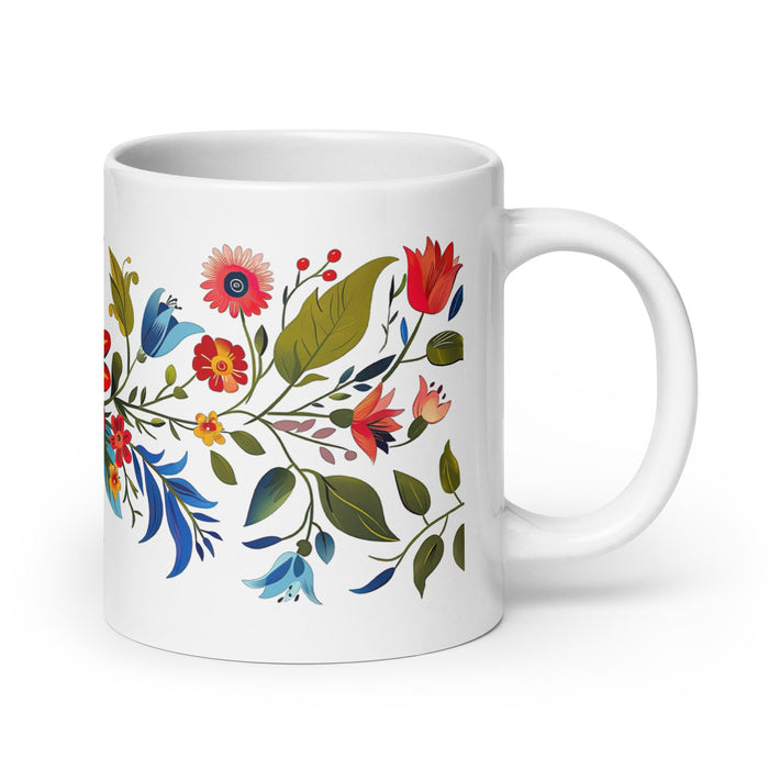 Amalia Exclusive Name Art Piece Home Office Work Coffee Mug Mexican Spanish Pride Gift Cup One - Of - A - Kind Calligraphy White Glossy Mug | A3 - Mexicada