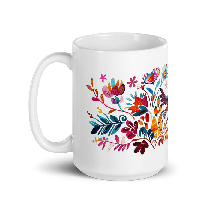 Amalia Exclusive Name Art Piece Home Office Work Coffee Mug Mexican Spanish Pride Gift Cup One - Of - A - Kind Calligraphy White Glossy Mug | A30 - Mexicada