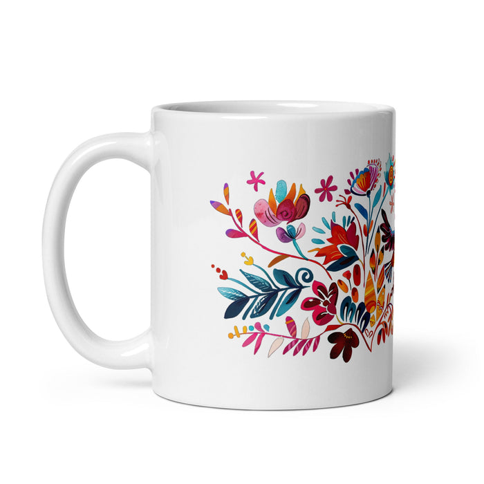 Amalia Exclusive Name Art Piece Home Office Work Coffee Mug Mexican Spanish Pride Gift Cup One - Of - A - Kind Calligraphy White Glossy Mug | A30 - Mexicada