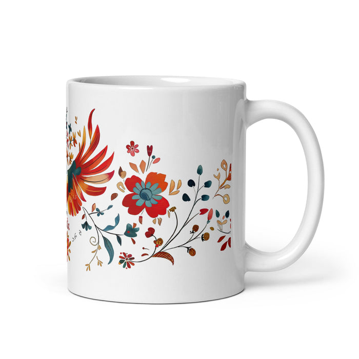 Amalia Exclusive Name Art Piece Home Office Work Coffee Mug Mexican Spanish Pride Gift Cup One - Of - A - Kind Calligraphy White Glossy Mug | A31 - Mexicada