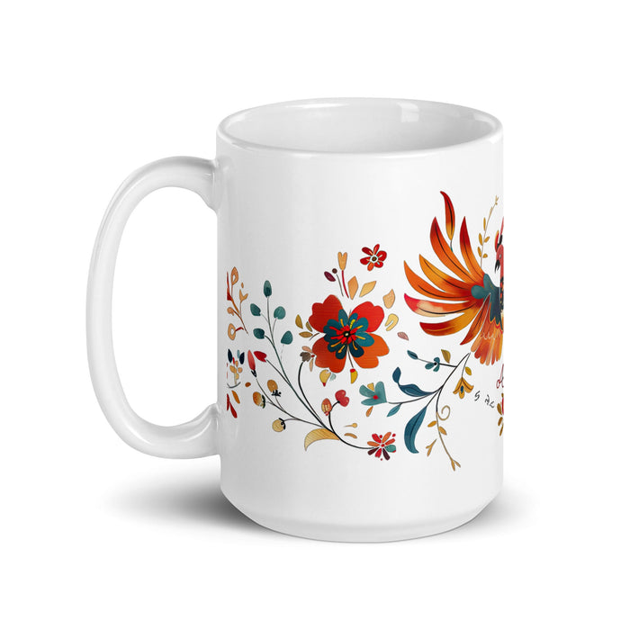 Amalia Exclusive Name Art Piece Home Office Work Coffee Mug Mexican Spanish Pride Gift Cup One - Of - A - Kind Calligraphy White Glossy Mug | A31 - Mexicada