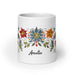 Amalia Exclusive Name Art Piece Home Office Work Coffee Mug Mexican Spanish Pride Gift Cup One - Of - A - Kind Calligraphy White Glossy Mug | A5 - Mexicada