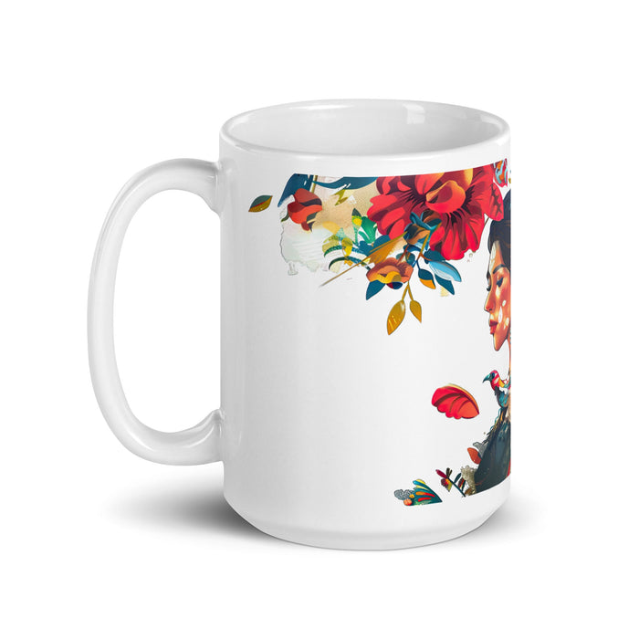 Amalia Exclusive Name Art Piece Home Office Work Coffee Mug Mexican Spanish Pride Gift Cup One - Of - A - Kind Calligraphy White Glossy Mug | A7 - Mexicada