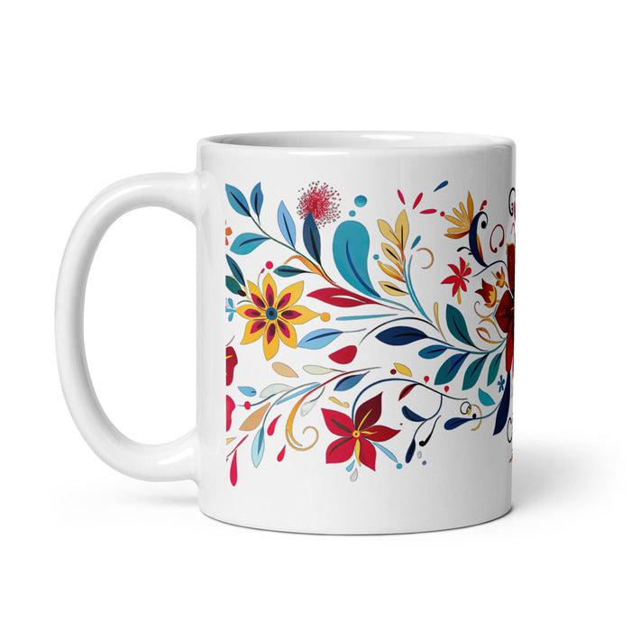 Amalia Exclusive Name Art Piece Home Office Work Coffee Mug Mexican Spanish Pride Gift Cup One - Of - A - Kind Calligraphy White Glossy Mug | A8 - Mexicada