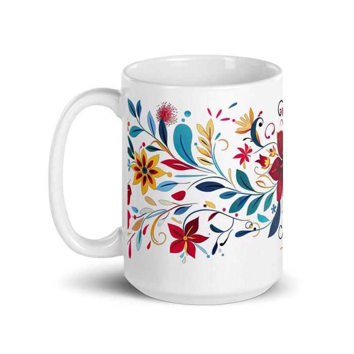 Amalia Exclusive Name Art Piece Home Office Work Coffee Mug Mexican Spanish Pride Gift Cup One-Of-A-Kind Calligraphy White Glossy Mug | A8 Mexicada