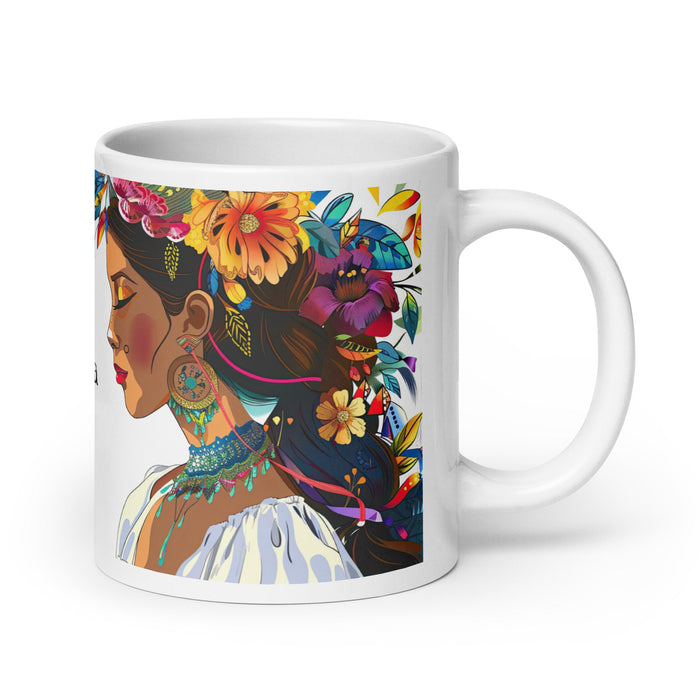 Amalia Exclusive Name Art Piece Home Office Work Coffee Mug Mexican Spanish Pride Gift Cup One - Of - A - Kind Calligraphy White Glossy Mug | A9 - Mexicada