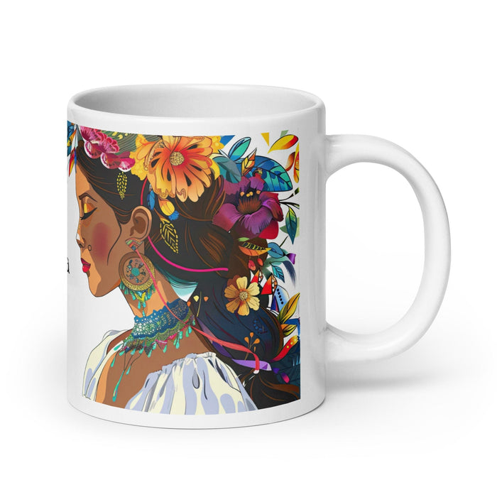 Amalia Exclusive Name Art Piece Home Office Work Coffee Mug Mexican Spanish Pride Gift Cup One-Of-A-Kind Calligraphy White Glossy Mug | A9 Mexicada 20 oz