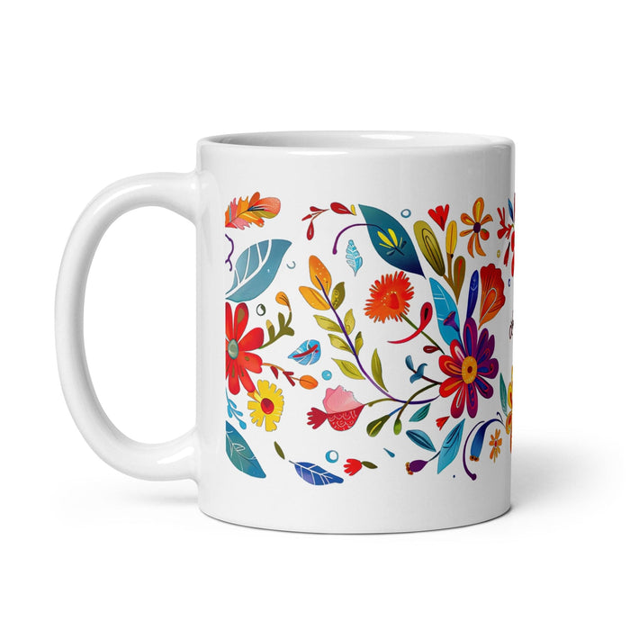 Amanda Exclusive Name Art Piece Home Office Work Coffee Mug Mexican Spanish Pride Gift Cup One-Of-A-Kind Calligraphy White Glossy Mug | A1 Mexicada