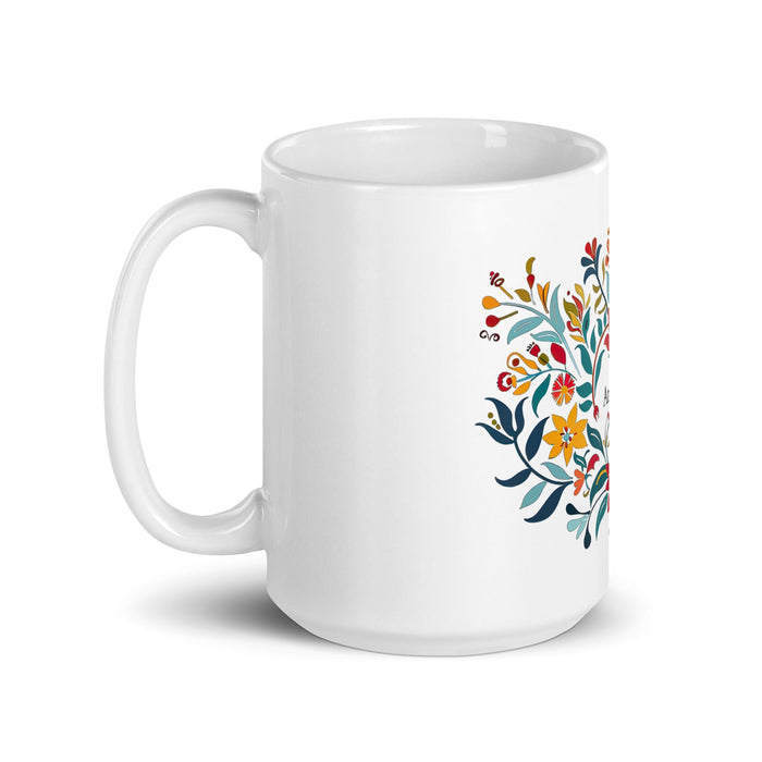 Amanda Exclusive Name Art Piece Home Office Work Coffee Mug Mexican Spanish Pride Gift Cup One - Of - A - Kind Calligraphy White Glossy Mug | A11 - Mexicada