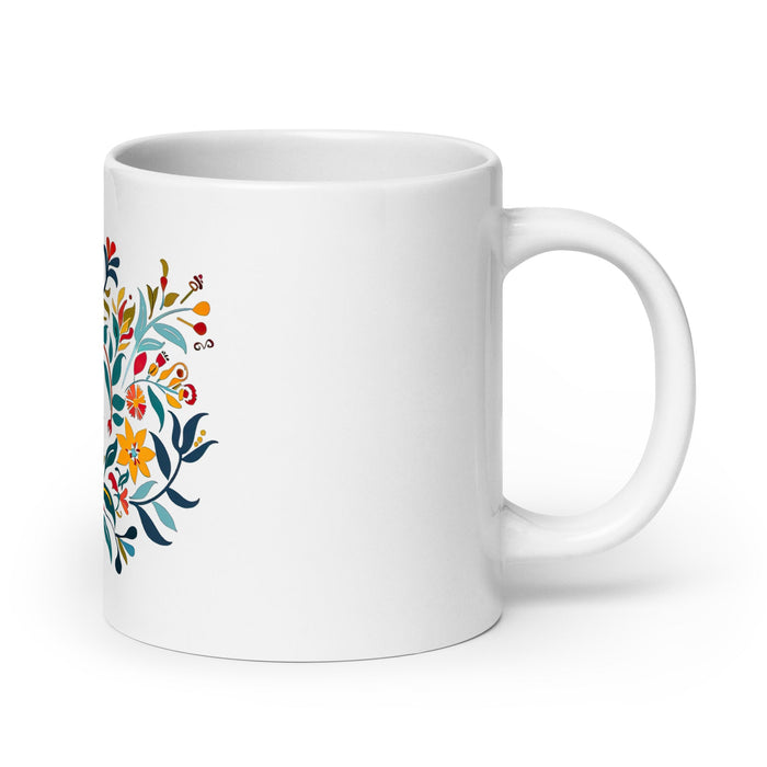 Amanda Exclusive Name Art Piece Home Office Work Coffee Mug Mexican Spanish Pride Gift Cup One - Of - A - Kind Calligraphy White Glossy Mug | A11 - Mexicada