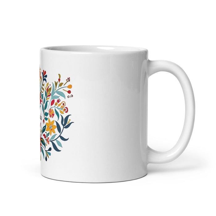 Amanda Exclusive Name Art Piece Home Office Work Coffee Mug Mexican Spanish Pride Gift Cup One-Of-A-Kind Calligraphy White Glossy Mug | A11 Mexicada 11 oz