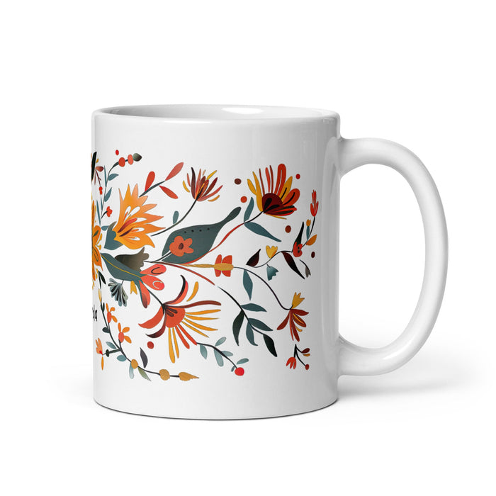 Amanda Exclusive Name Art Piece Home Office Work Coffee Mug Mexican Spanish Pride Gift Cup One - Of - A - Kind Calligraphy White Glossy Mug | A13 - Mexicada