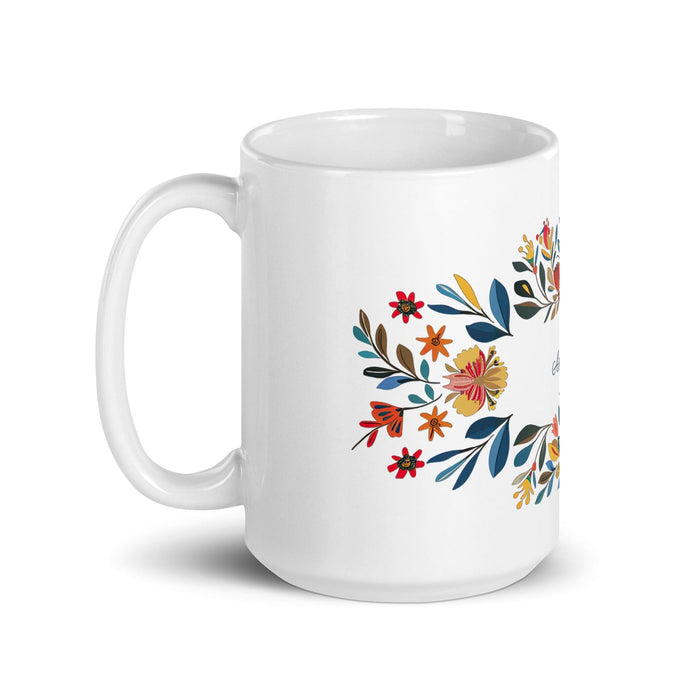 Amanda Exclusive Name Art Piece Home Office Work Coffee Mug Mexican Spanish Pride Gift Cup One-Of-A-Kind Calligraphy White Glossy Mug | A18 Mexicada