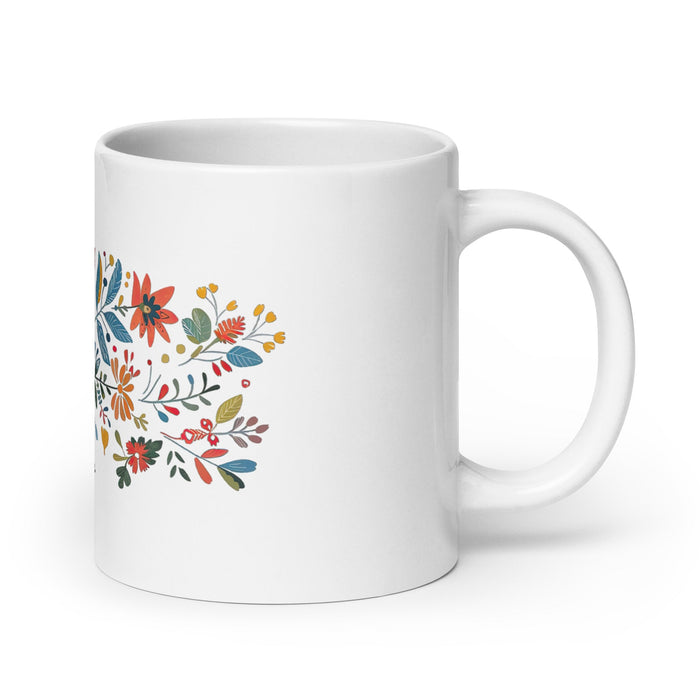 Amanda Exclusive Name Art Piece Home Office Work Coffee Mug Mexican Spanish Pride Gift Cup One - Of - A - Kind Calligraphy White Glossy Mug | A3 - Mexicada