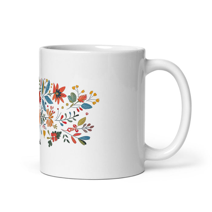 Amanda Exclusive Name Art Piece Home Office Work Coffee Mug Mexican Spanish Pride Gift Cup One - Of - A - Kind Calligraphy White Glossy Mug | A3 - Mexicada